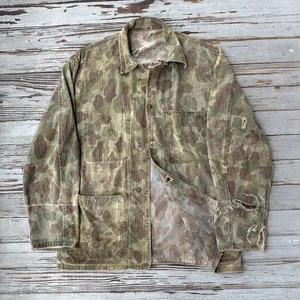 Vintage WWII USMC Marine Corps P42 Frogskin Camo Reversible HBT Jacket - Picture 1 of 14