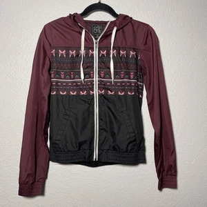 Empyre Windbreaker Jacket Women's Small Hooded Full Zip Drawstring Aztec - Picture 1 of 4
