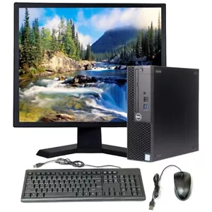 Dell OptiPlex Windows 10 Desktop Computer Intel Core i3 8GB RAM 500GB 19in LCD - Picture 1 of 7