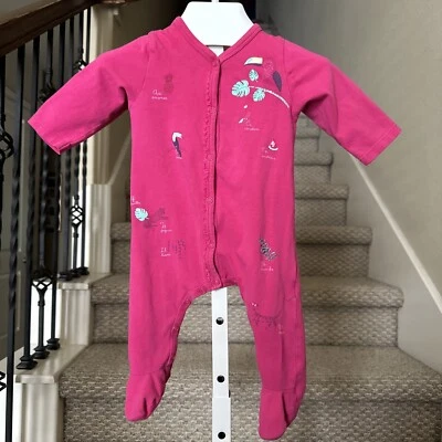 Детский комбинезон Catimini для девочки красный хлопок цельный размер 3 месяца застежки с длинным рукавом - Изображение 1 из 4