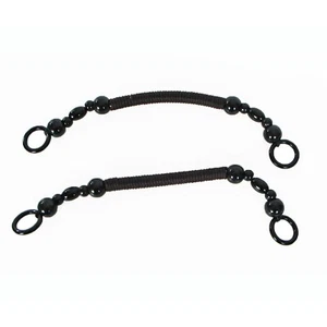 New Pair of Brown Cording Black Beads Handbag Purse Handle Strap 14.5" Long - Picture 1 of 4