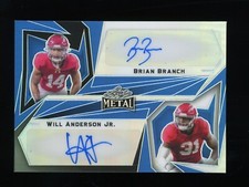 2023 Leaf Metal Brian Branch/Will Anderson Jr. Dual Auto Autograph RC 1/6 Rookie