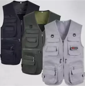 Chaleco de pesca para hombre chaleco de carga utilitario de múltiples bolsillos trabajo viaje senderismo chaleco - Imagen 1 de 28
