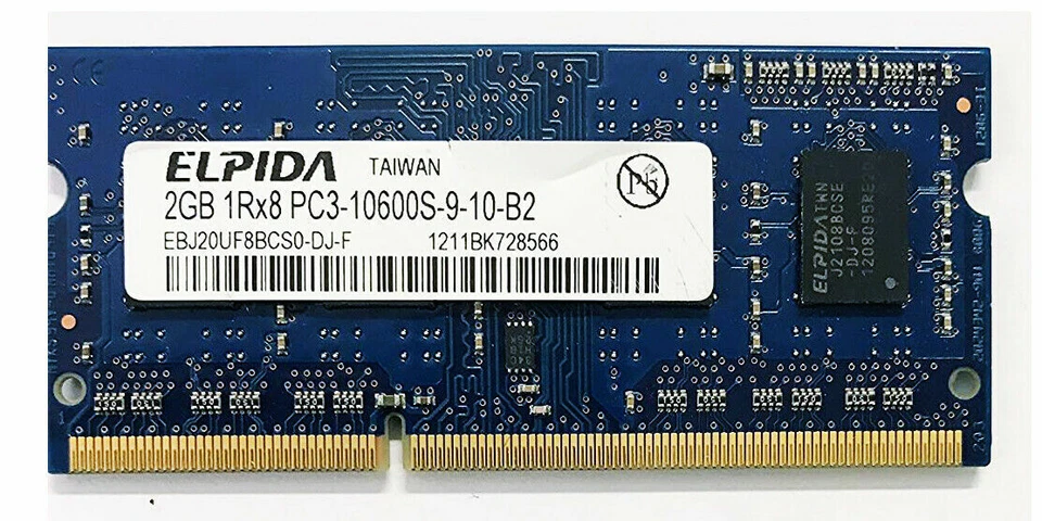 Elpida 2GB 1Rx8 PC3-10600S-9-10-B2, EBJ20UF8BCS0-DJ-F For Apple iMac - Image 1 of 1