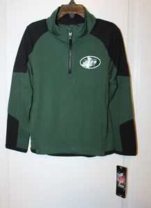 NWT New York Jets NFL Green L/S Quarter Zip Performance Shirt Boys Youth S/4 - Picture 1 of 8