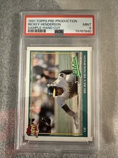Rickey Henderson 1991 Topps Pre Production Sample Psa 9 Mint 