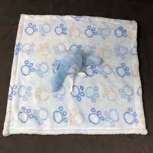 Baby Gear Blue Teddy Bear Lovey Plush Baby Security Blanket Paw Prints