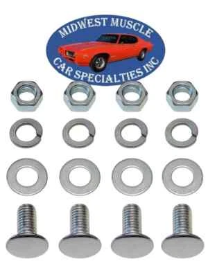 Pernos de parachoques delanteros traseros con tapa plana de acero inoxidable para Ford 7/16-14x1 4 piezas G Foto 1 de 4