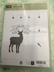 SET of 7 New Stampin Up! Christmas Deer Stamps Cardmaking 128146 BN - Picture 1 of 2