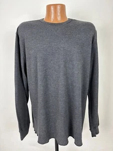 Vintage Y2K Old Navy Waffle-Knit Shirt Men XL Stretchy Heather Charcoal Minimal - Picture 1 of 16