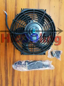 10'' 12V 10 inch 12 V Thermo Radiator Cooling Fan & Mounting Kits CURVED BLADE - Picture 1 of 4