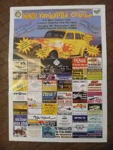 SHANNON'S YANKALILLA CRUISE ADVERTISING POSTER....2011...TWO-SIDED....HOT ROD - Imagen 1 de 4