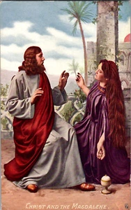 Postal Cristo y la Magdalena dividida sin publicar - Imagen 1 de 2