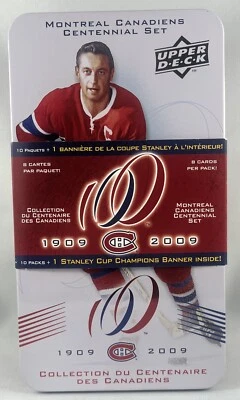 1909-2009 Montreal Canadiens Centennial Tin + 1 Championship Banner - Bild 1 von 4