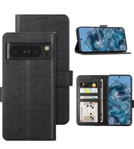 Case for Google Pixel 8 Pro Case, Wallet Case Cover Card Holster Canvas Flip... - Picture 1 of 7