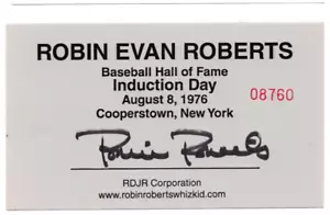 Robin Roberts Signed Card HOF Induction Day 1976 Autographed Baseball - Picture 1 of 1