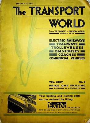 1934 rare Magazine Transport World - Tramway & Railway Trolleybus Coach Deco ads - Image 1 of 4