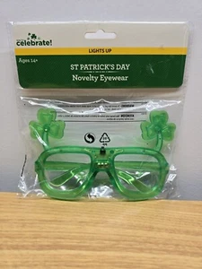 NEW Irish ☘️ Flashing Light Up Glasses St Patrick's Day Notre Dame - Picture 1 of 1