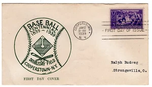 #855 Baseball Centennial 1939 FDC - Planty #42a.3 C. Murray Hart - Picture 1 of 2