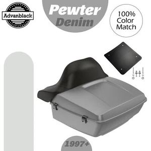 Almohadilla Advanblack Pewter Denim Rushmore King Tour Pak Pack para Harley/Softail 97+ - Imagen 1 de 13