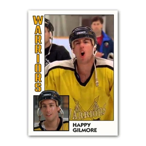 Tarjeta coleccionable de hockey Happy Gilmore Adam Sandler Warriors reimpresa ACEO - Imagen 1 de 3