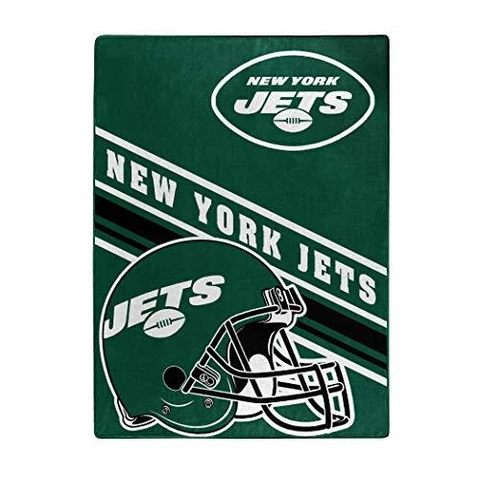 NFL New York Jets Raschel Throw Blanket, 60" x 80", Slant Cover