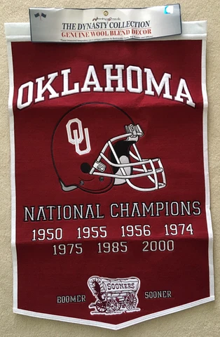 LARGE 36” Oklahoma Sooners Football Championship Banner College Wool Pennant Cover