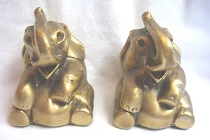 SUJETALIBROS DE ELEFANTE DE LATÓN de colección - Imagen 1 de 10