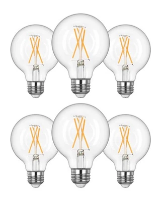 6 Pack G25 Globe Light Bulbs, Dimmable Vintage LED Edison Bulbs, CRI90+ 5W Eq... - Image 1 of 4