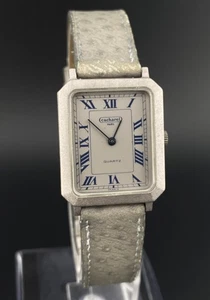 Cacharel Paris France Roman Dial Tank Leather Strap Ladies Vintage Slim Watch - Picture 1 of 12