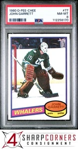 1980 O-PEE-CHEE #77 JOHN GARRETT WHALERS PSA 8 - Imagen 1 de 3