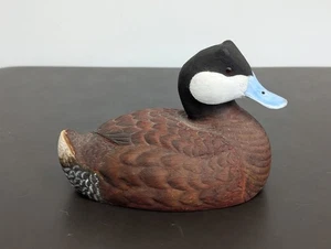 RUDDY DUCK Bob Lothian 1996 DUCK DECOY - GLASS EYES - 9" LONG - Bild 1 von 6