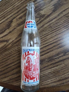 Vintage Pepsi Glass 16 oz Cola Soda Pop Bottle Ohio Bicentennial 1776-1976 Empty - Picture 1 of 4