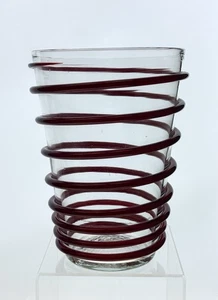 EARLY Blenko Handmade Glass 474 Spiral Vase in Ruby Winslow Anderson Design - Picture 1 of 7