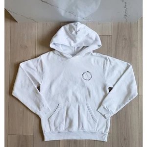 Felpa Barker Wellness con cappuccio unisex S bianca cotone biologico made in USA top - Foto 1 di 7
