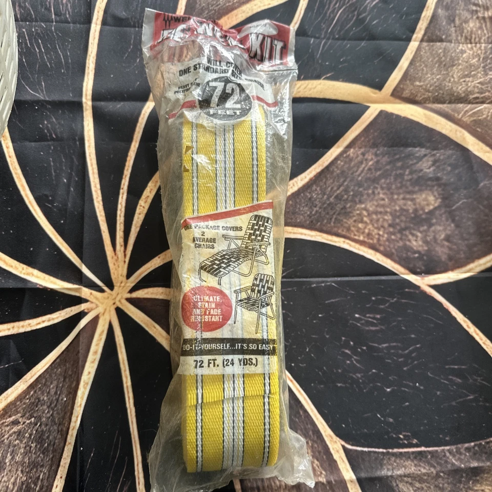 Kit de re-web para silla de césped Wellington naranja marrón blanco rayas 72 pies hecho en EE. UU. NUEVO DE STOCK Foto 1 de 4