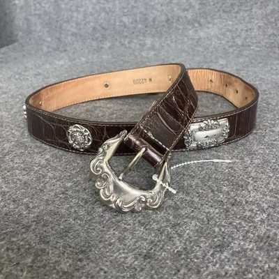 Cinturón Brighton Concho 1993 de colección para mujer mediano 27-31 cuero marrón plateado EE. UU. Foto 1 de 4