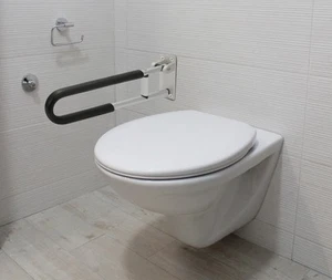 Folding Handicap Grab Bars Rails Toilet Handrails Bathroom Support Safety Rail - Picture 1 of 2