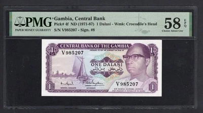 Gambia One Dalasi ND(1971-87) P4f About Uncirculated - Image 1 of 2