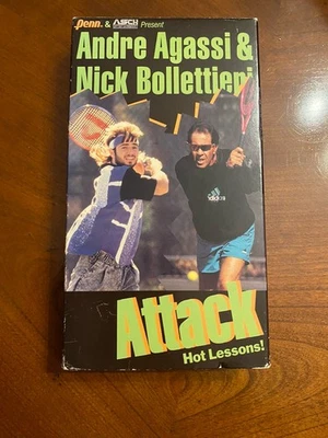 Andre Agassi - Attack Hot Lessons (VHS, 1991) - Tennis Instructional Bolletteri - Image 1 of 4