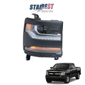 Faro negro HID/Xenón DRL lado del pasajero para Chevy Silverado 1500 2016-2018 - Imagen 1 de 10