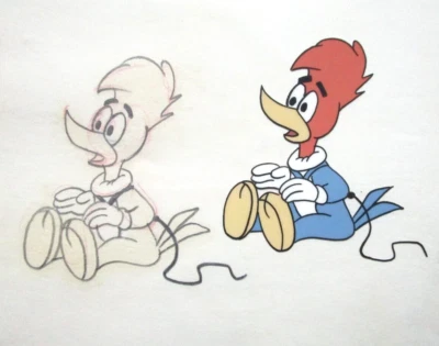 WOODY WOODPECKER  WALTER LANTZ 1970s ORIGINAL PRODUCTION CEL + DRAWING - Image 1 of 4
