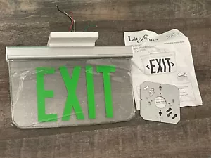 HUBBELL / DUAL LITE EDGE-LIT LED EXIT SIGN / 120-277VAC Green LETTER LECSGXNA - Picture 1 of 4
