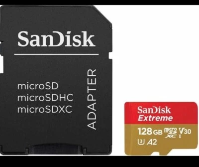 SanDisk Extreme PRO 128GB microSDXC UHS-I Memory Card with SD Adapter  A2 -UK - Image 1 of 3