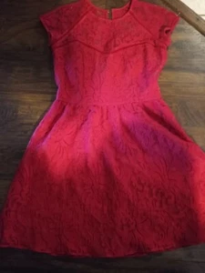 Dolce Vita Womens A-Line Dress Cherry Size S Floral-Lace Fit & Flare lined L 34" - Picture 1 of 5