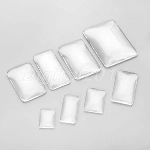 Transparent Rectangle Clear Glass Cabochon Dome Glass Cover 18*25mm-48*68mm - Picture 1 of 16