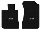 Lloyd Luxe Front Row Carpet Mats For '71-75 Jeep Cj5 W/Silver On Black Jeep Logo