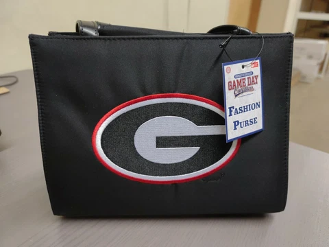 Officially Licensed Georgia Bulldogs Team Logo Women's Fashion Purse w/ Handle Cover