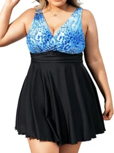 Women Plus Size Tankini Swimsuit Two Piece Bathing Suit w/ Shorts 14W NWT - Picture 1 of 1