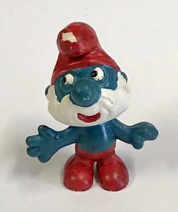 VINTAGE PAPA SMURF Pitufo Schtroumpf Schlümpf SCHLEICH PEYO Pappa Smurf / - Picture 1 of 6